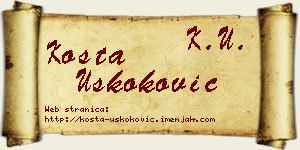 Kosta Uskoković vizit kartica